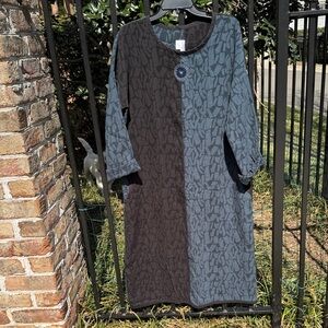 Teal/Blk Maxi dress, sz m, NWOT